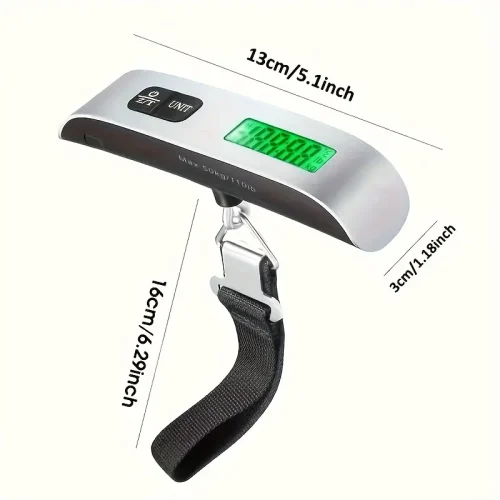 ترازو دیجیتال دستی چمدان 110lb/50kg - مقیاس قابل حمل با نمایشگر LCD - Image 3