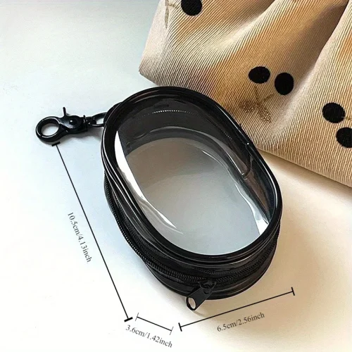 کیف‌ آرایشی و جواهرات گرد شفاف و سیاه - سازمان‌دهنده قابل حمل - Image 12