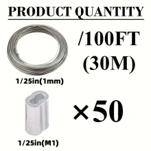 کابل استیل ضد زنگ 304 با 150 حلقه فشاری