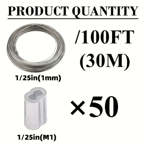 کابل استیل ضد زنگ 304 با 150 حلقه فشاری