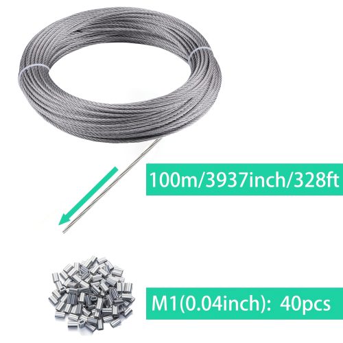 کابل استیل ضد زنگ 304 با قطر 1.0 میلیمتر و 40 آستین آلومینیومی - Image 4