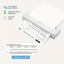 پرینتر حرارتی بی‌سیم قابل حمل با باتری 2000mAh