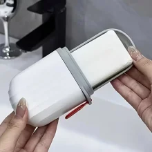 جعبه صابون مسافرتی قابل حمل - کیف توالت پلاستیکی با قفل کلیکی