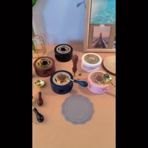 کیت مهر موم قهوه‌ای شیک با اجاق و قاشق - ایده‌آل برای کارت‌های کریسمس، دعوت‌نامه‌ها و هنرهای دستی - Image 6