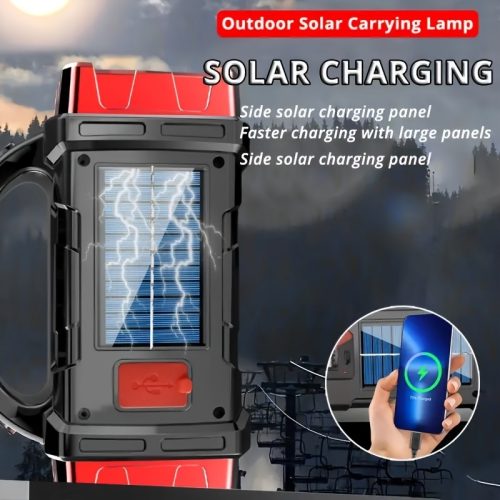 چراغ قوه LED فوق‌العاده روشن قابل شارژ با باتری 1500mAh خورشیدی و USB - Image 8