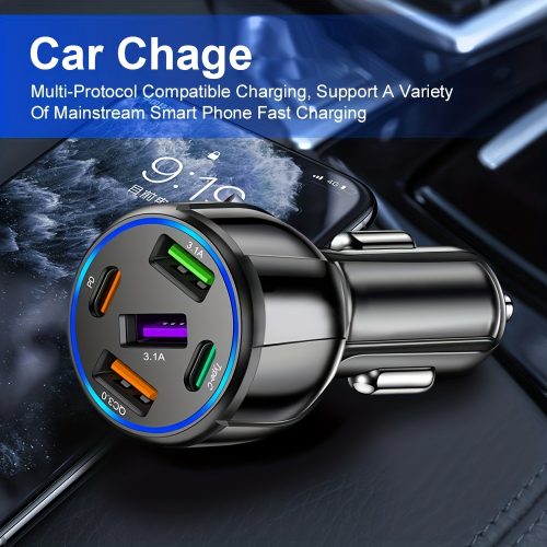 آداپتور شارژر سریع خودرو با دو پورت USB و Type-C - Image 6
