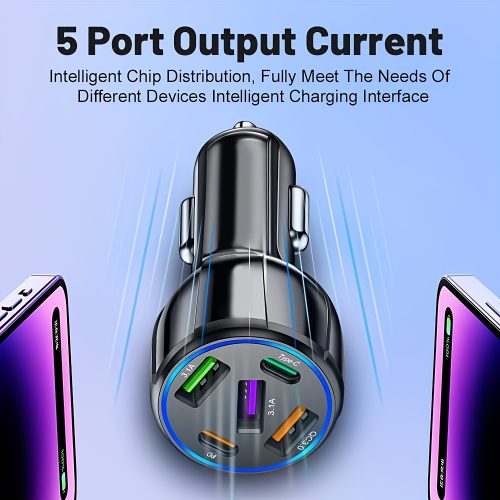 آداپتور شارژر سریع خودرو با دو پورت USB و Type-C - Image 5