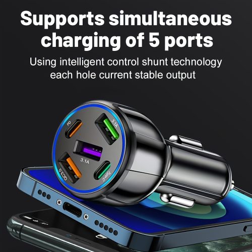 آداپتور شارژر سریع خودرو با دو پورت USB و Type-C - Image 4