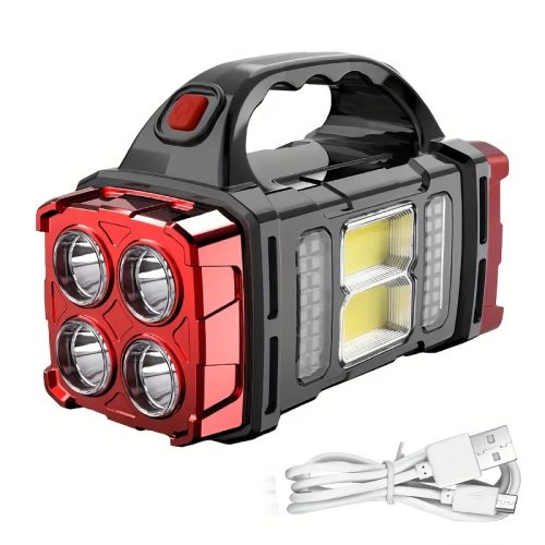 چراغ قوه LED فوق‌العاده روشن قابل شارژ با باتری 1500mAh خورشیدی و USB - Image 4