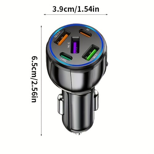 آداپتور شارژر سریع خودرو با دو پورت USB و Type-C - Image 3