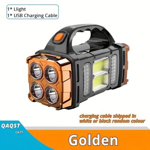 چراغ قوه LED فوق‌العاده روشن قابل شارژ با باتری 1500mAh خورشیدی و USB - Image 6